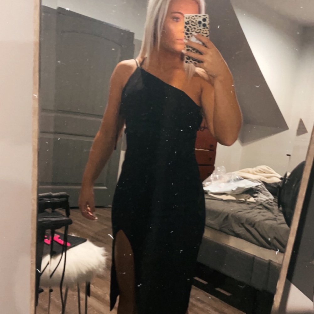Hello Molly black Slit dress